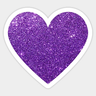 Purple Faux Glitter Heart Sticker